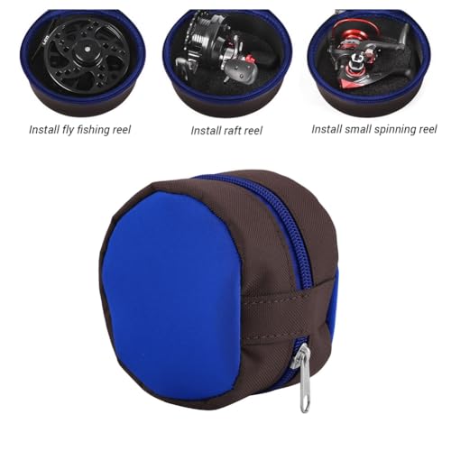 BORDSTRACT Safety Fly Fishing Reel Case, Protector Soft Pocket Cover Bag Pouch Holder, Zippered Design, Foam Inner, Compact and Lightweight, Fits up to 7/8 Size Reels, Black