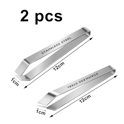 2 Pieces Fish Bone Tweezers,Salmon Bone Tweezers,Stainless Steel Fish Deboner Tool,Flat and Slant,Hair Removal Clip for Kitchen Cooking Food and Design Styling