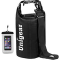Unigear Dry Bag Waterproof, 2L/5L/10L/20L/30L/40L Floating and Lightweight Bags for Kayaking, Boating, Fishing, Swimming and Camping with Waterproof Phone Case - color: Black, size: 2L