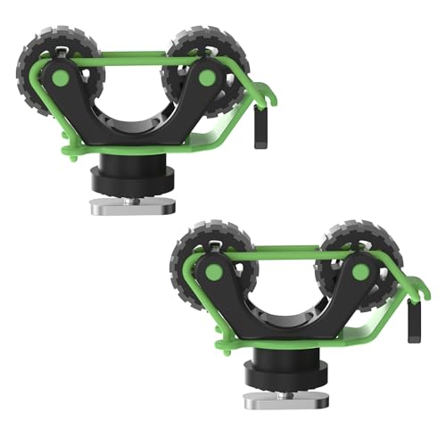 1005 Kayak Paddle Holder for Track Mount (2-Pack) Silent Rubber Roller Rail Clip Anti-Slip & Custom Fit Accessories for Fishing Rods & Nets - color: Green
