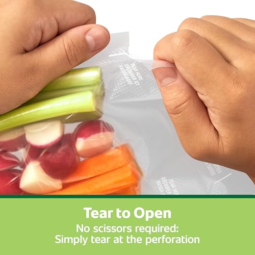 FoodSaver Quart Pre-Cut Vacuum Seal Bags, Easy Use Vacuum Storage Bags, Align to Seal and Tear to Open Vacuum Sealer Storage Bags, 19 Pack - size: Quart (19 Bags)