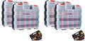 AMM Tool Box, Double Side Tool Box Organizer with 34 Compartments, Removable Dividers, Tackle Box Small Parts Screw Hardware Organizer for Screws, Nuts, Nails and Bolts (2 Piece, Red) (Pack of 2) - size: 2PC (Pack of 2)