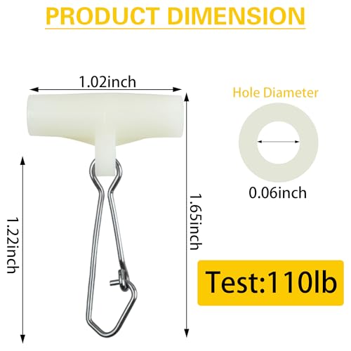 Sinker Slides for Fishing,Fishing Line Sinker Slides with Duo Lock Sinkers Weight Silder Sleeve Swivel Duo Lock Snaps for Saltwater Surf Bottom Fishing Fish Fider Rig Catfish Rig - color: Glow Hook Snap, size: 15 Pack