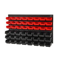 VEVOR 48-Bin Wall Mounted Storage Bins Parts Rack Organizer Garage Shop Tool Organizer for Screws, Nuts, Bolts, Nails, Beads, and Small Hardware Parts, With Wall Panels - style: 48-Bins