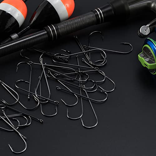 Dr.Fish 100 Pack Aberdeen Fishing Hooks Freshwater, Straight Shank Light Wire Worm Hooks for Bass/Crappie/Bream/Bluegill/Panfish - size: #2-100 Pack