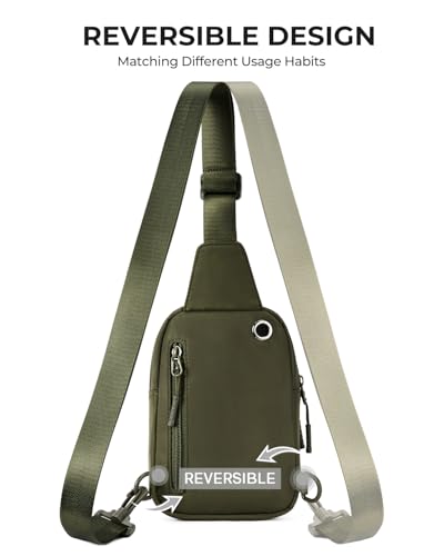 CHOLISS Small Sling Bag for Women and Men, Crossbody Bags Trendy Fanny Packs Chest Bag with Extended Strap - color: D03 Green - Upgrade