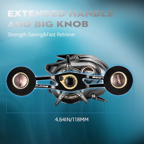 HIAW Pro Baitcasting Fishing Reel 11+1BB 7.2:1/5.4:1 High-Speed Gear Ratio,21LB Drag Power,Ultra Smooth, Compact Design,Durable and Long-Lasting - color: 5.4 Deep Spool Right Hand
