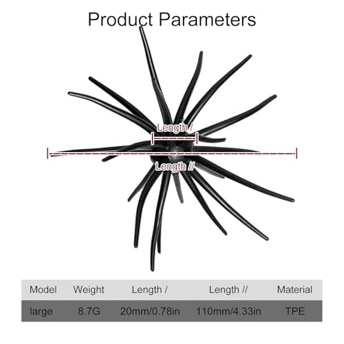 Tentacle Creature Lure Floating Fishing Lure Simulation Sea Urchin Bait Artificial Baits for Bass Fishing - color: Dark green