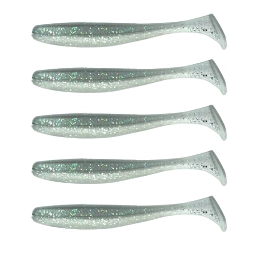 6th Sense – Divine Swimbait Soft Paddle Tail Swimbait Bass Fishing Lure, Made in USA - color: Pro Blue, size: 5.3in (5/pk)