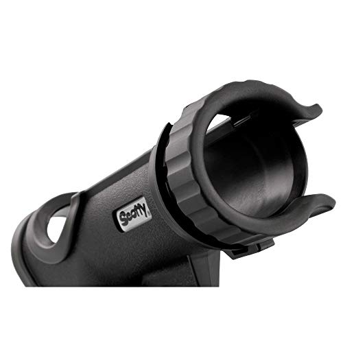 Scotty #230-BK Powerlock Black Rod Holder with #241 Side Deck Mount | 360 Degree Rotation, Heavy-Duty Nylon, Fishing Accessory, Adjustable