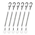 Booms Fishing T04 Fishing Lanyards Fishing Tool/Pole Safety Coil Lanyard Retractable Wire Inside Tup Cover - color: Black , with carabiner, 6pcs