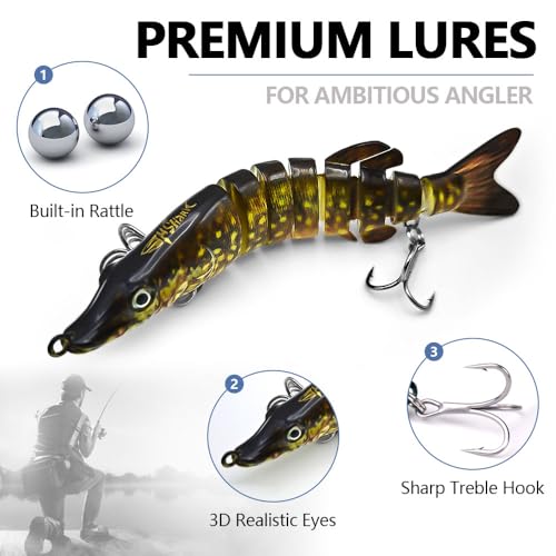 Fishing Lures for Freshwater and Saltwater，Lifelike Swimbait Lures for Bass Trout Pike，Amazing Fishing Gifts for Fishman - size: A1-4.8''0.041lb
