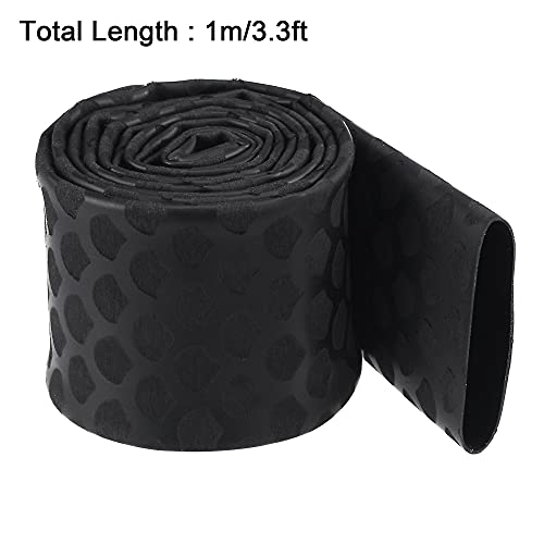 uxcell Heat Shrink Wrap Tubing Sleeve for Fishing Rod Grips Handle, 48mm Flat 3.3ft 2:1 Ratio Black