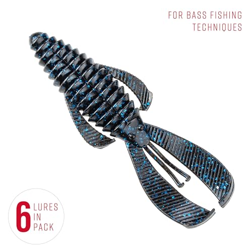 Strike King Rage Bug Fishing Lure, Soft Plastic Grub, Unique Design, Subtle Action - color: Black Blue Flake