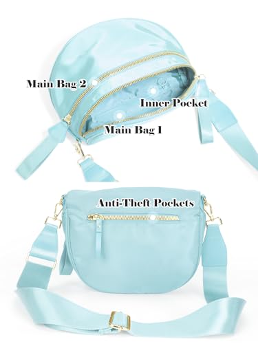 Pure Colour Crossbody Bag Bum Bag for Women,Spacious Purse Fanny Packs Belt Bag,Oversized Bum Bag (Colour Bum Bag-Ice Blue) - color: Colour Bum Bag-Ice Blue