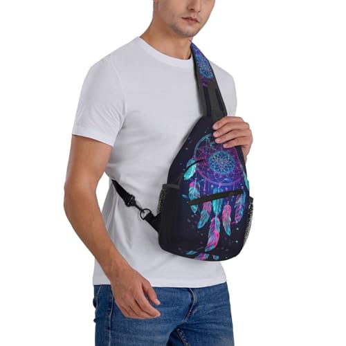 Dream Catcher Sling Backpack Chest Bag Crossbody Shoulder Bag Gym Cycling Travel Hiking Daypack For Men Women - color: Dream Catcher