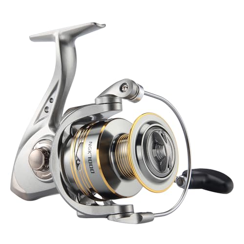 HAUT TON Spinning Reel 8000/9000/10000/12000/14000,6+1BB Metal Surf Fishing Reels,4.8:1 Gear Ratio 55lbs Drag Heavy Long Casting Inshore Saltwater Monster Fish - size: 7000, style: Ht-ngk