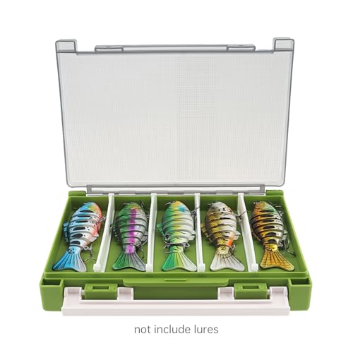 Double Sided Fishing Lure Box Organizer, Fishing Tackle Box Storage Hard Plastic Container Case for Lure Bait Hooks Beads Jewelry Earring - color: Green