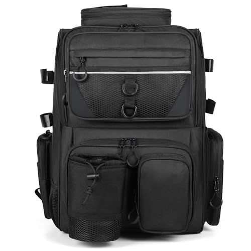 Fishing Tackle Backpack With Rod Holders, Large 40L Fishing Backpack for Camping, Hiking - style: 4 Tackle Boxes Not Included