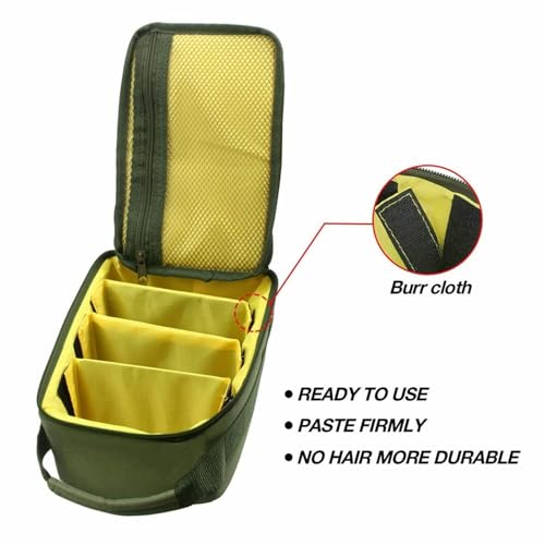 Fishing Tackle Bag Waterproof Fishing Bags Portable Fishing Reel & Gear Bag with 3 Adjustable Dividers for Spinning Baitcasting Fly Reels (Army Green)