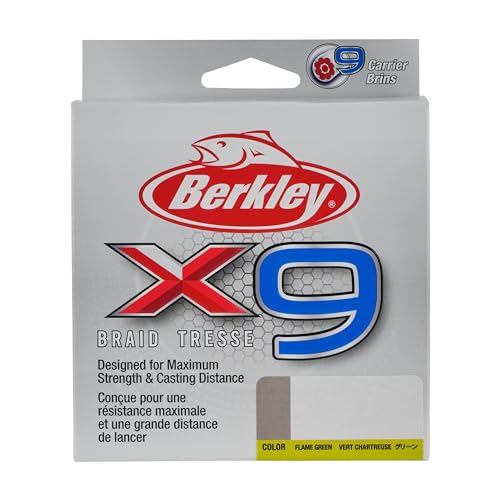 Berkley x9 Braid Fishing Line - color: Flame Green, size: 164yd, style: 20lb Test