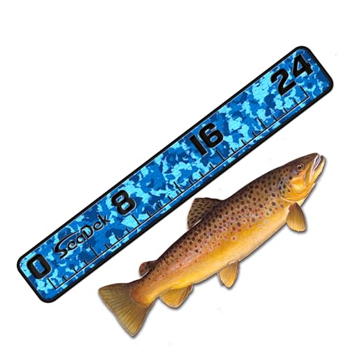 USATuff SeaDek EVA Foam Fish Measuring Ruler for Boat, Fishing, Kayak | Adhesive Backing Peel & Stick - 24" Aqua Camo-Black - color: Aqua Camo-Black, style: 24 inch