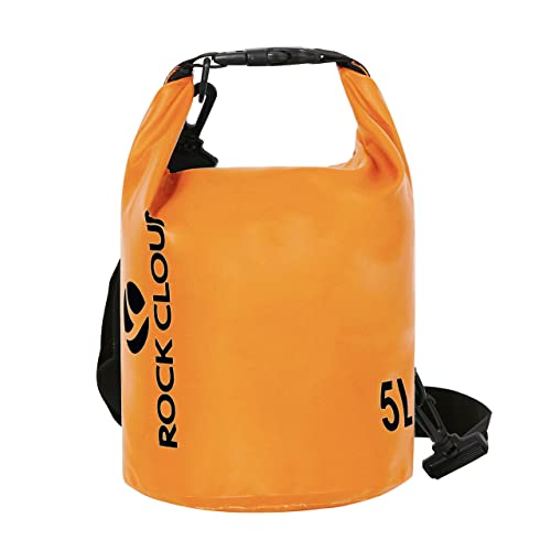 ROCK CLOUD Dry Bag Waterproof 5L Dry Sack for Kayaking Rafting Boating Beach Surfing Swimming Canoe Camping Hiking Fishing Ski, Orange - color: Orange, size: 5L