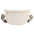 Woven Crossbody Bags for Women Leather Belt Bum Sling Purse Fanny Waist Pack Chest Shoulder Bag for Women-Cream - color: Cream