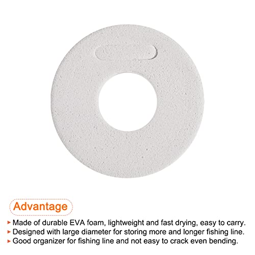 PATIKIL 1.77 Inch Fishing Line Spool, 100 Pack EVA Foam Fishing Winding Board Plates Fly Fishing Gear Organizer for Fishing Line Storage, White