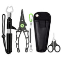 Aluminum Fishing Pliers, 5 Pcs Fishing Tool Kit, Upgraded Muti-Function Hook Remover and Fish Scissors, Fishing Gear, Ice Fishing Gift for Men
