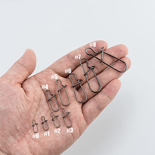 Dr.Fish 100 Pack Duo Lock Fishing Snaps Stainless Steel 26-220LB Lure Snaps Freshwater Saltwater Quick Change Speed Fishing Line Weights Clips - size: #2-55LB-100 Pack