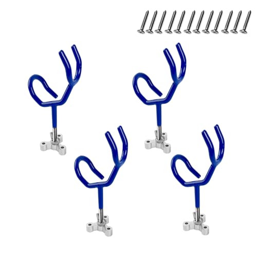 20 Degree Boat Fishing Rod Holder PVC Coated Steel Wire Pole Holders for Boats Anglers - color: Blue