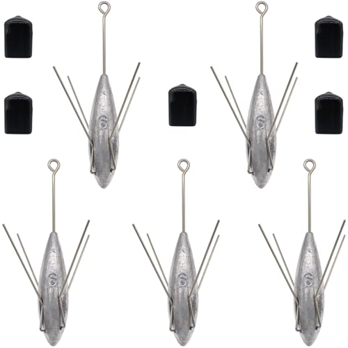 5 Pcs Sputnik Sinker Fishing Weights Lead Surfing Casting Spider Sinkers Long Tail Fishing Equipment for Catfish Saltwater Beach Sand Ocean - size: 6oz - 5pcs