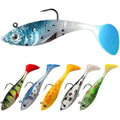 Pristis Jig Head Fishing Lures for Freshwater Saltwater, Weedless Swim Jig Teasers with Sharp Hooks & Exquisite Coating, Pre-Rigged Vibrating Swimbaits Kit Gear for Bass Crappie Walleye Trout Pike - color: 6 pcs Paddle Tail Soft Lures