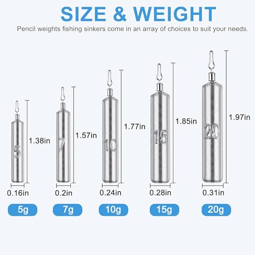 Drop Shot Weights Fishing Sinkers 25pcs Lead Drop Saltwater Fishing Weight Freshwater Drift Sinker Free Rig Fishing Weight Bass Rig Cylinder Removable Catfishing - size: Size1 (1/8oz.) 25 pcs