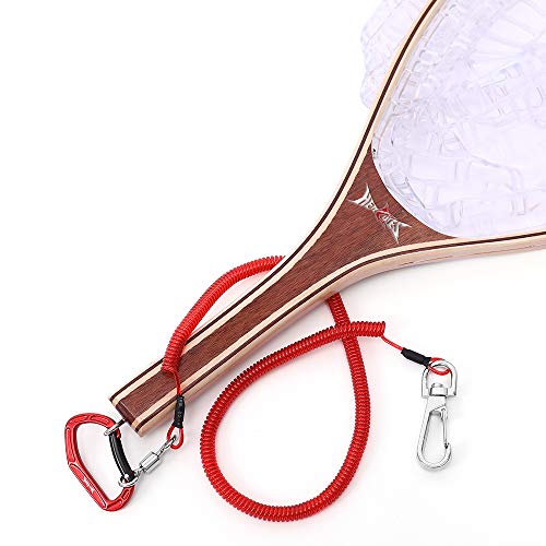 HERCULES M4 Fishing Lanyard, Fishing Pole Tether, Kayak Paddle Leash, Heavy Duty Retractable Coiled Lanyard for Fishing, Rods, Pliers, Boating, Paddles, Kayak - color: Pack of 2 Red, 17.7" Plus