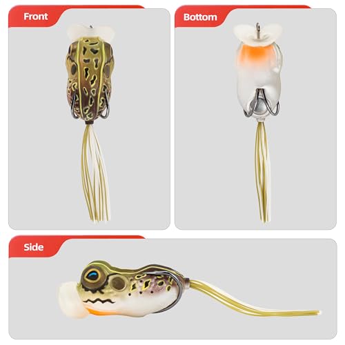 Soft Frog Lures, Topwater Swimbaits for Bass Fishing, Realistic PVC Design, Weedless Hooks, Perfect for Freshwater & Saltwater, Effective Fishing Lures for Pike & Snakehead - style: 5pcs-style C