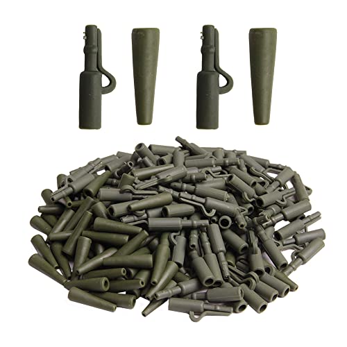 Wixine 100Pcs/Sets Fishing Terminal Tackle Safety Lead Clips with Pins Tail Rubber Tubes Carp Fishing Tackle Tools