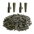 Wixine 100Pcs/Sets Fishing Terminal Tackle Safety Lead Clips with Pins Tail Rubber Tubes Carp Fishing Tackle Tools