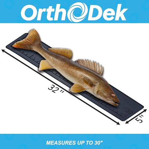 30" Fish Ruler for Boats, 32x5 EVA Foam Measurement Board with Peel and Stick Adhesive Backing, Easy-to-Read Fish Sizing Ruler for Boats, Yachts, Kayaks, and Personal Watercraft (Charcoal) - color: Charcoal