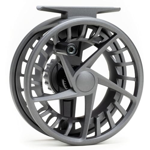LAMSON | Liquid S-Series & HD Fly Fishing Reels | All-Water | Large Arbor, Powerful Sealed Drag, Pressure Cast Aluminum - color: SMOKE, size: -7+
