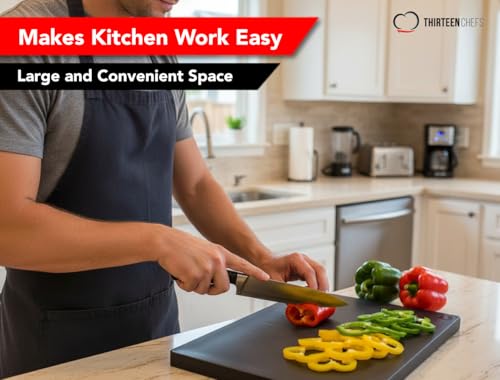 Large Poly Cutting Board, 18x12 Inch Black, 3/4" Thick, BPA Free and Dishwasher Safe - color: Black, size: 18"L x 12"W