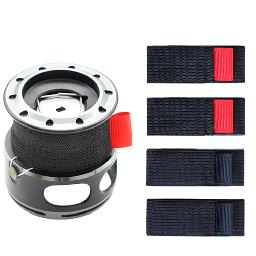 Fishing Spool Belt - 4PACK Fishing Reel Covers, Fishing Spool Belts, Fishing Bag Protector, Multipurpose Elastic Reel Protection Belt Band, Outdoor Equipment Tackle Ties for Adults Men, Multicolor, M - size: M