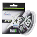 X8 Braided PE Fishing Line - Zero Stretch High Sensitivity 8 Carrier Line, Super Strong Abrasion Resistant for Smooth Casting, Saltwater Freshwater Lure Fishing, 110 Yards - color: Grey, size: 25LB