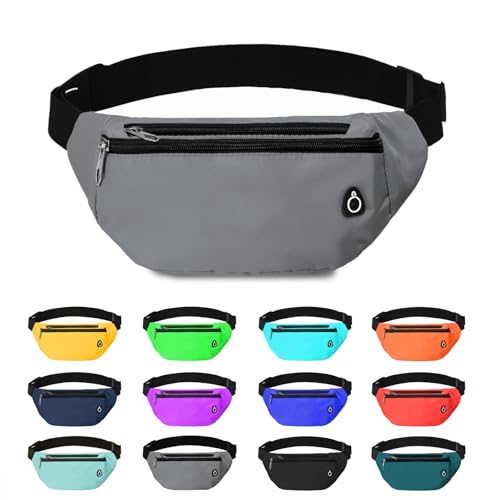Fanny Pack for Women Men,Crossbody Fanny Pack Water Resistant Sports Waist Bag Pack, Belt Bag for Travel Hiking Running - color: 1pack-lightgrey