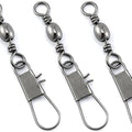 Dr.Fish 50 Pack Fishing Snap Swivels, Barrel Swivels Fishing Tackles, Stainless Steel Safty Interlock Snaps Leader Line Lure Connector Fresh&Saltwater 26-132Lb - size: #2, #6, #14, 150pcs