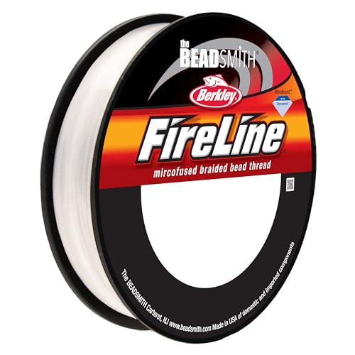 The Beadsmith Fireline by Berkley, Micro-Fused Braided Thread | 6lb. Test, .006”/.15mm Dia, 125 Yd Spool, Crystal Color, Super Strong Stringing Material for Jewelry Making and Bead Weaving - color: Crystal, size: 6lb, .006", 125 yard