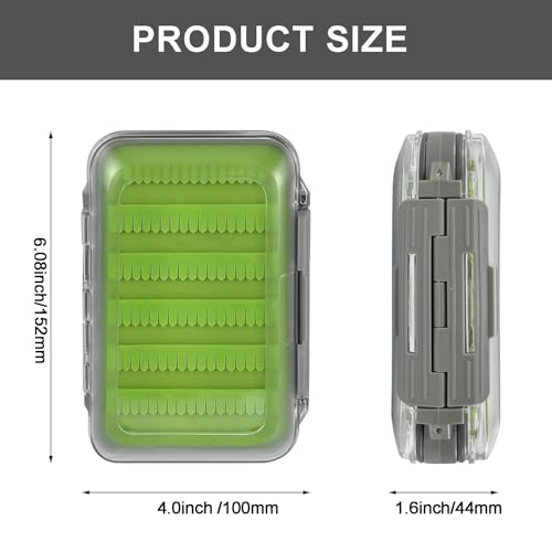 Aventik Silicone Fly Fishing Box Jig Box Waterproof Streamer flies Case Double Sided Clear Lid Storage Lure Case Saltwater Freshwater (MA:6.08x4x1.57inch) - style: MA:6.08x4x1.57inch