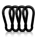AUTMATCH Carabiner Clips, 3" Spring Snap Hook Caribeener Clips Buckle Pack Grade Heavy Duty Carabiners Quick Link for Camping, Fishing, Hiking, Traveling, 4 Pack - style: Carbon Steel - Black