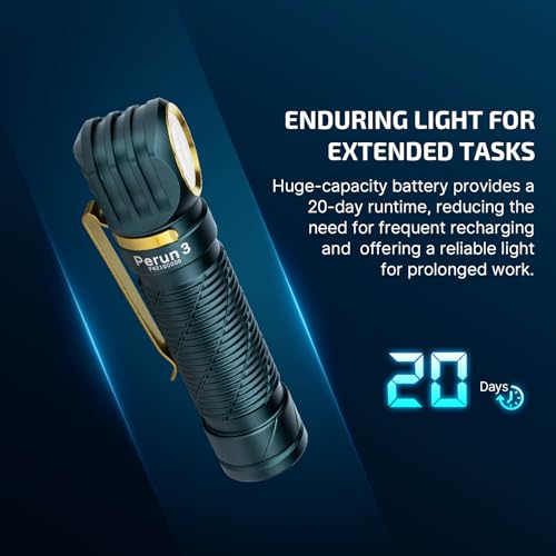 OLIGHT Perun 3 Rechargeable Headlamp Flashlight, 3000 Lumens LED Headlight with Red Light, Waterproof Head Lamp with Headband for Outdoor Camping, Hiking, Working (Dream Blue) - color: Dream Blue